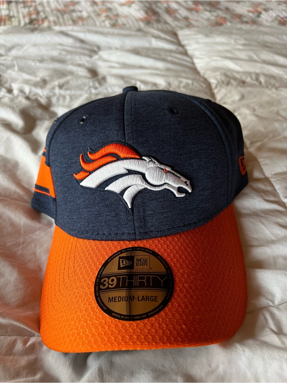 New Era NFL Denver Broncos Navy and Orange Broncos Stretch-Fit Hat